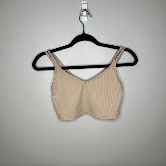 For Love and Lemons Tan Eva Crop Top Camisole Medium - Picture 2 of 5